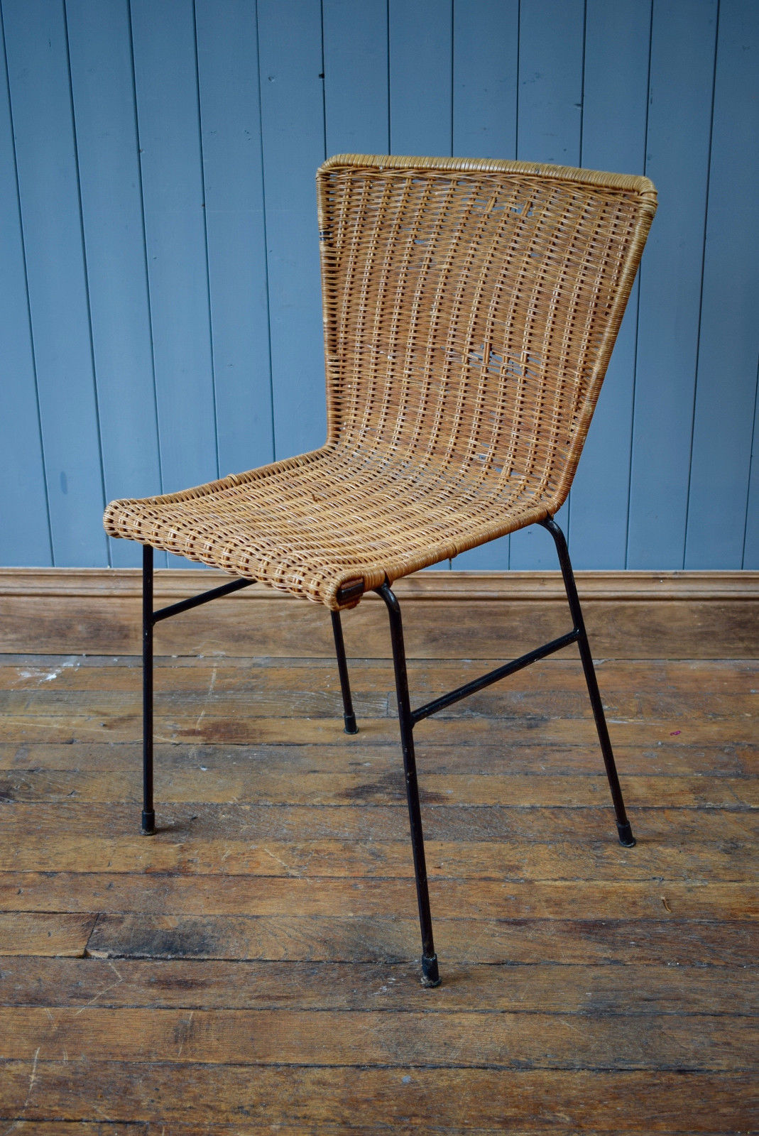 Vintage Wicker Woven Cane Dinning Chair Desk Chair Mid ...