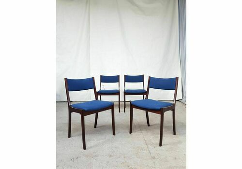 Vtg Early Mid Century Set Of 4 Danish Mahogany Dining Chairs Scandi Retro