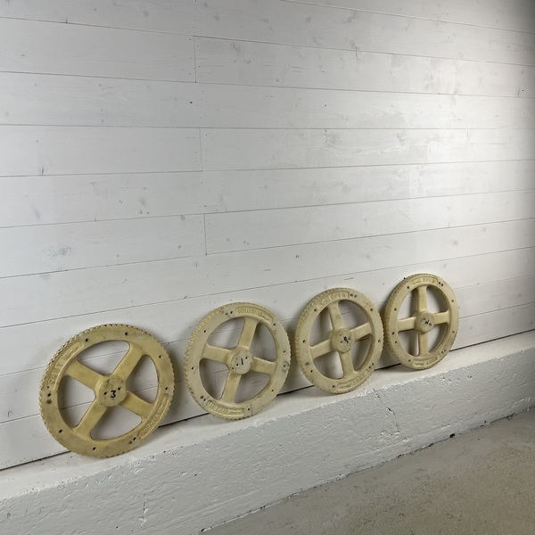 Set Of 4 Reclaimed Resin Foundry Cog Patterns photo Home Decor