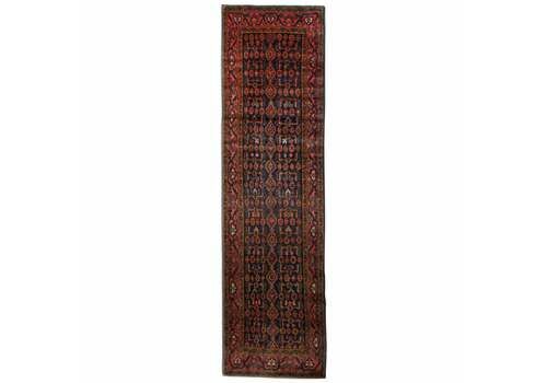 Vintage Rugs Handmade Wool Carpet Runner, Blue Oriental Runner Rug