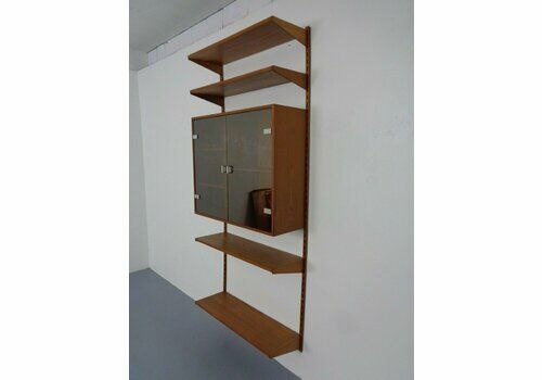 Teak Wall Unit By Kai Kristiansen For Feldballes Furniture Factory, 1960s, Set Of 7