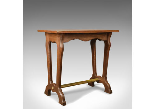 Antique Ships Table, English, Edwardian, Teak, Brass, Side, Lamp, Circa 1910