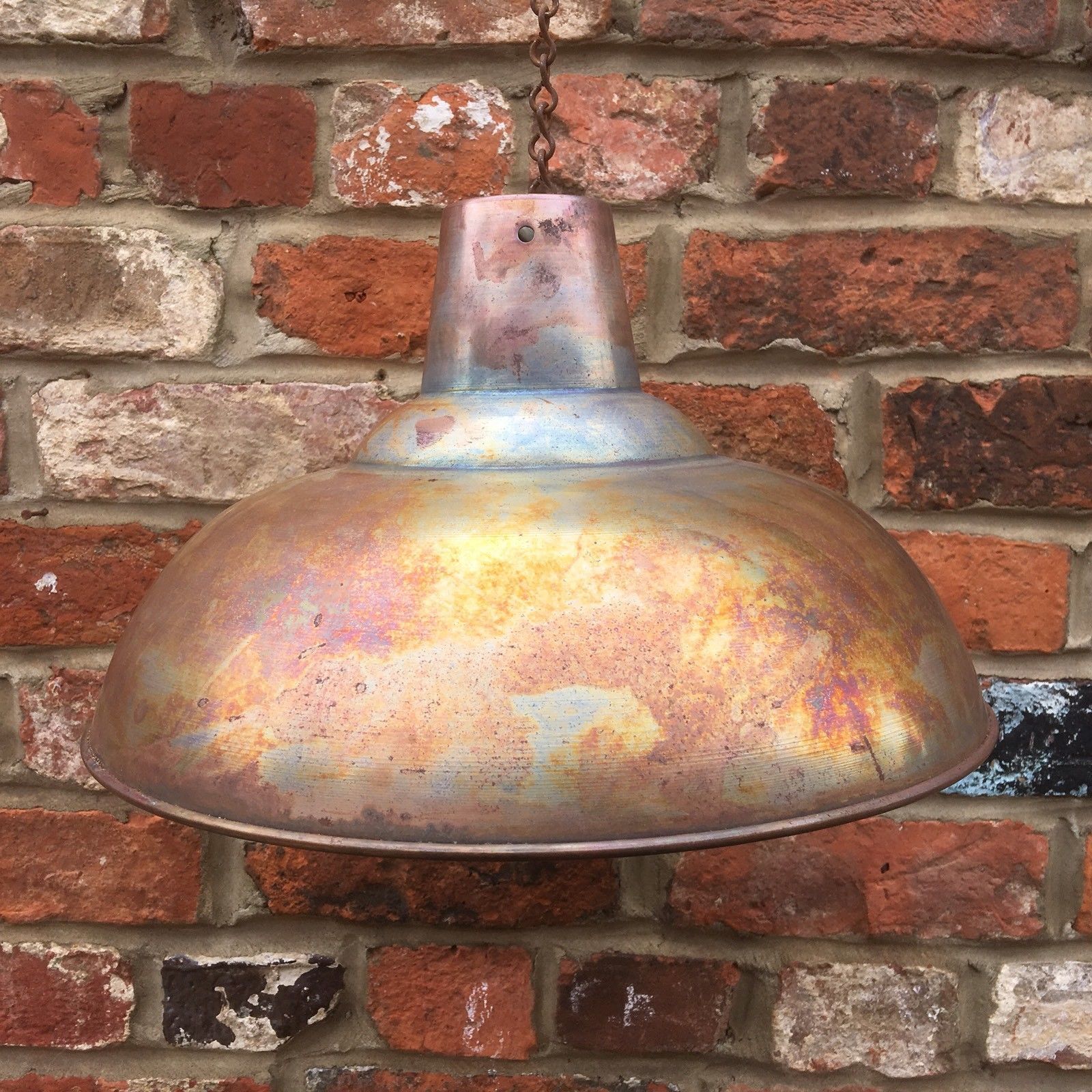 Trendy Distressed Large Metal Pendant Lamp Shades Industrial Chic Rough Luxe