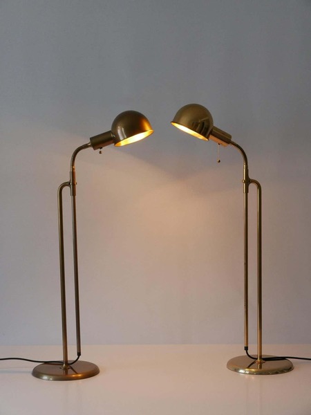 Set Of Two Mid Century Modern Reading Floor Lamps ''Bola'' By Florian Schulz 1970s photo furniture