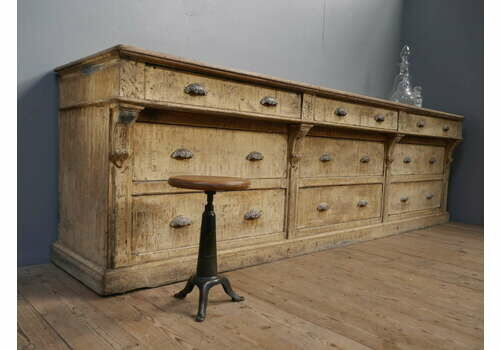 Huge French Shop Counter In Original Paint