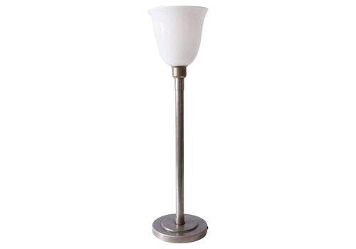 Elegant Art Deco Bauhaus Nickel Plated Brass Table Lamp Or Floor Light, 1930s