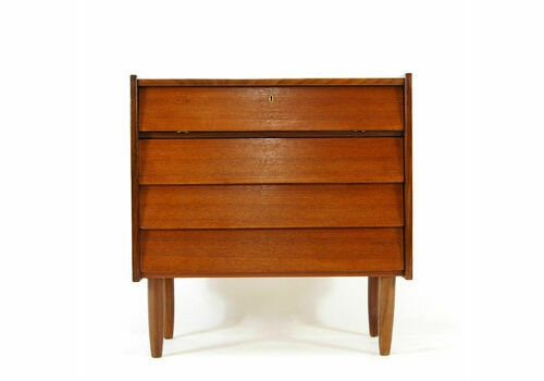 Retro Vintage Danish Teak Desk Dressing Vanity Table Chest Of Drawers 60s 70s