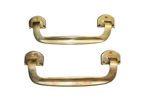 Pair Of Mid Century Italian Solid Brass Handles, 1950s