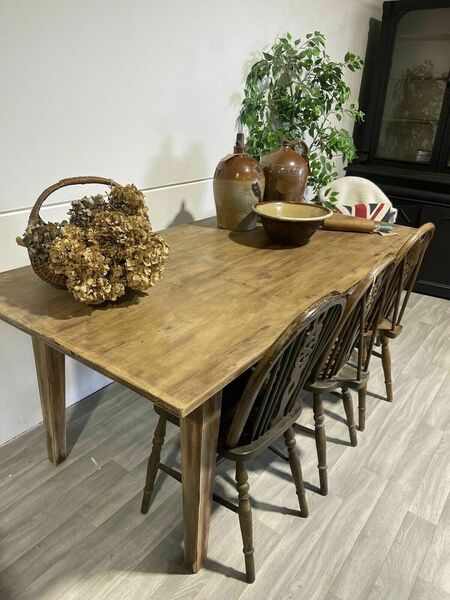 And Chairs Farmhouse Table Seats Antique Style Table Country Style